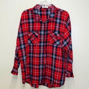 Altar'd State Plaid Flannel Button Up  Shirt Medium Rodeo Western Holiday